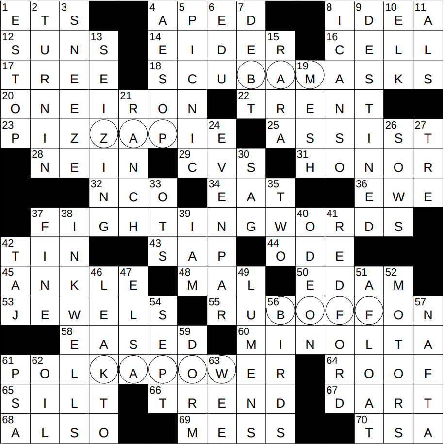 0205 24 NY Times Crossword 5 Feb 24 Monday NYXCrossword