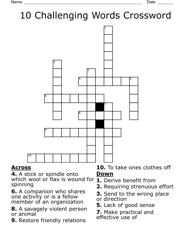 difficult crossword puzzles with answers