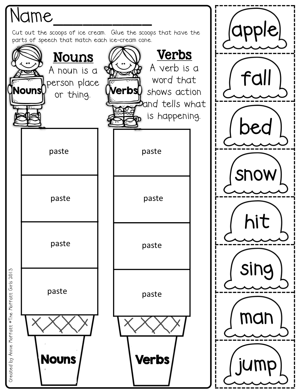 nouns and verbs worksheet nouns and verbs worksheet
