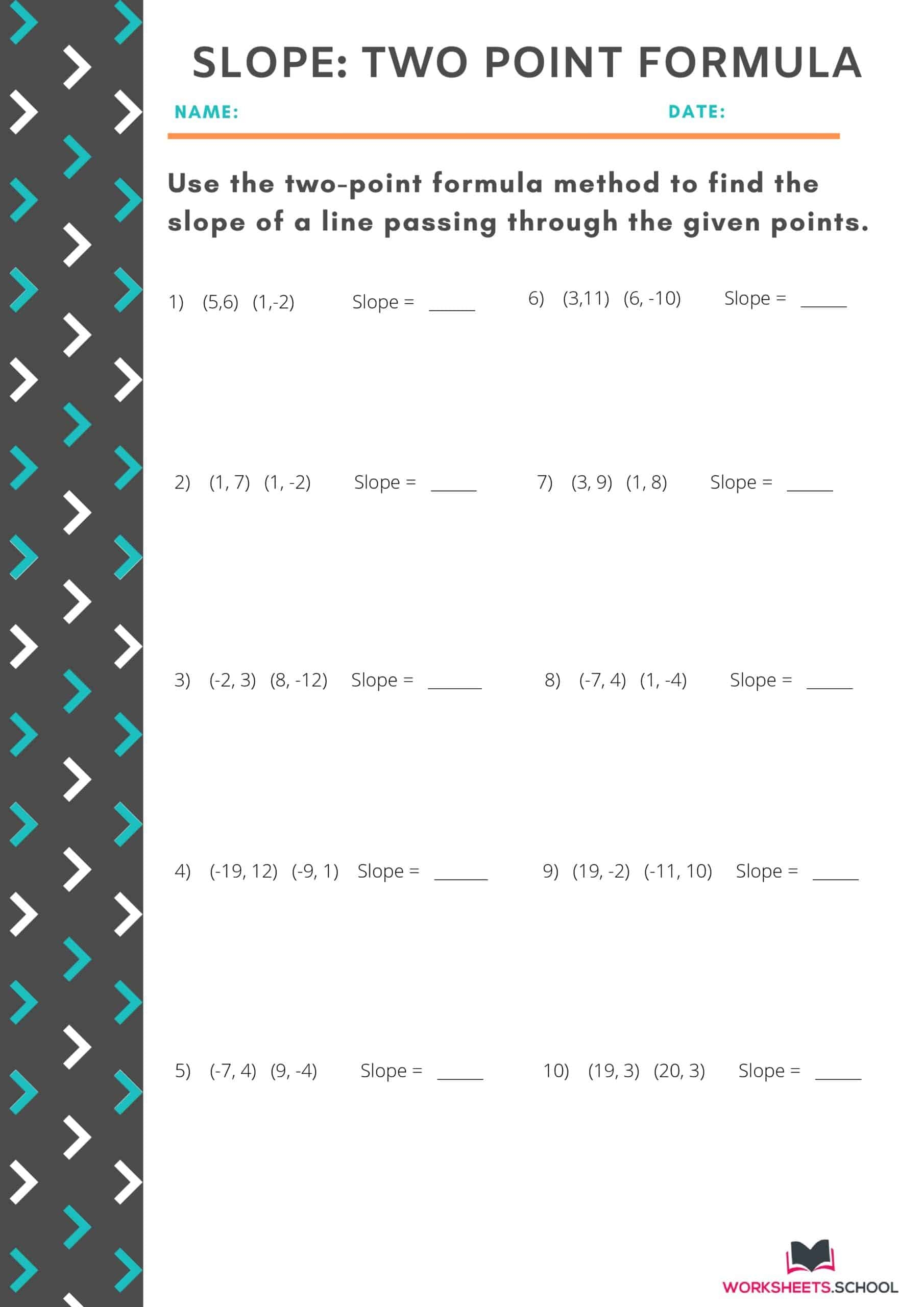 10 Variations Of Slope Worksheets with Answers EduWorksheets