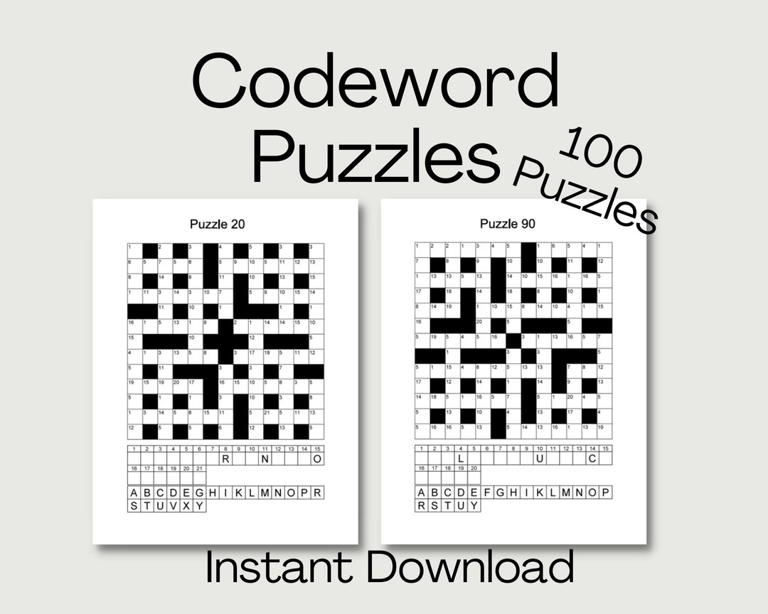 100 Codeword Puzzles Coded Crosswords printable PDF Etsy 100 Codeword Puzzles Coded Crosswords printable PDF Etsy
