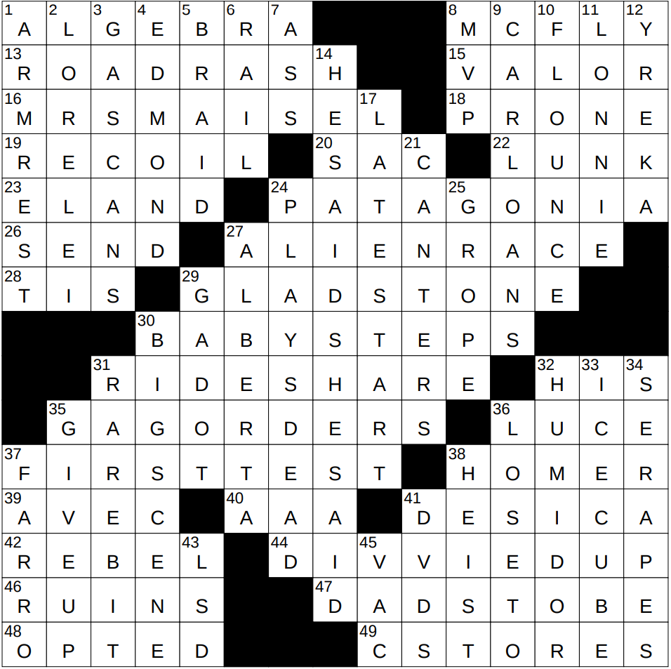 1004 25 NY Times Crossword 4 Oct 25 Saturday NYXCrossword