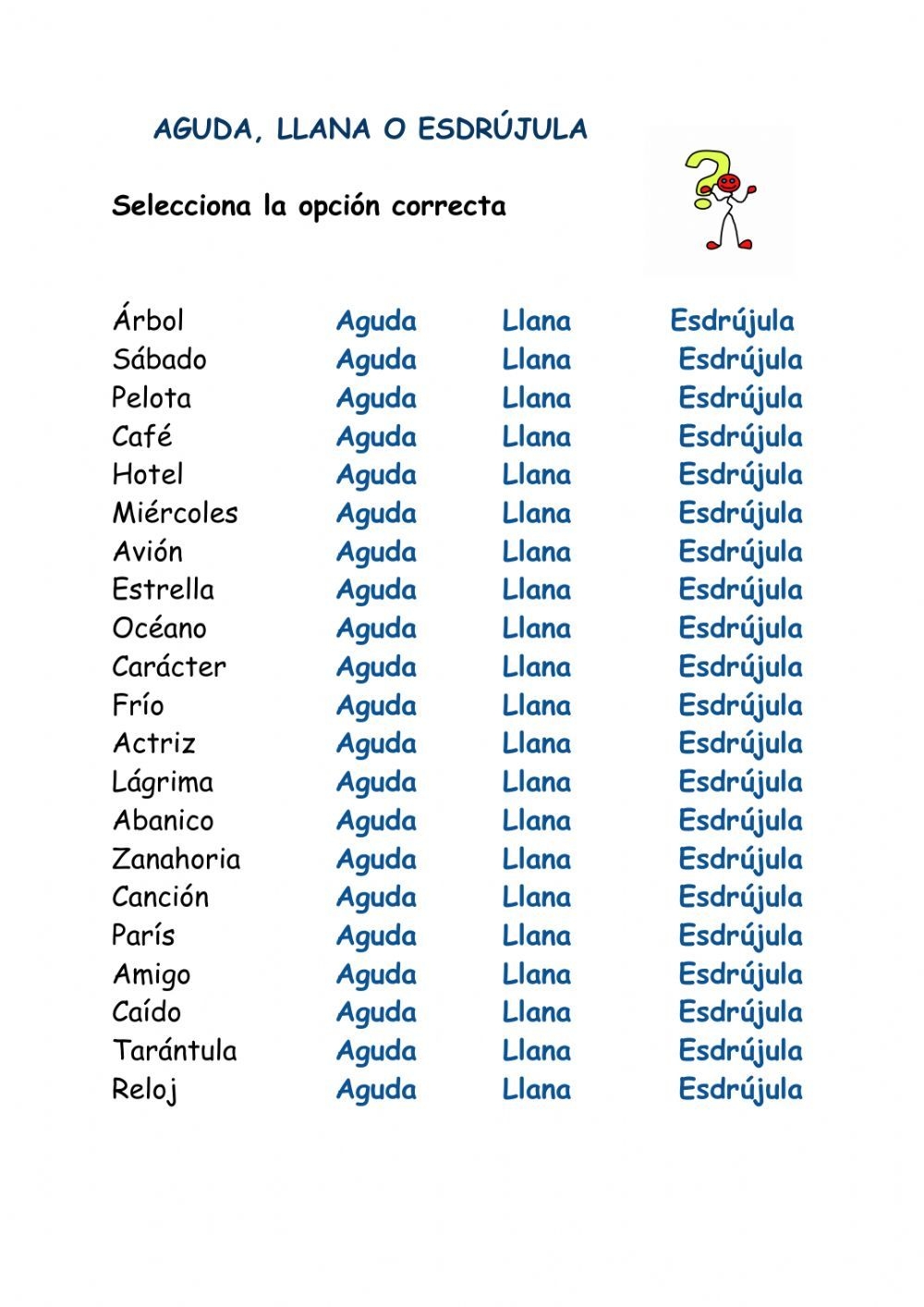 13 Ideas De Fichas Palabras Agudas Graves Y Esdr julas Palabras Agudas Esdrujulas Agudas Llanas Y Esdrujulas