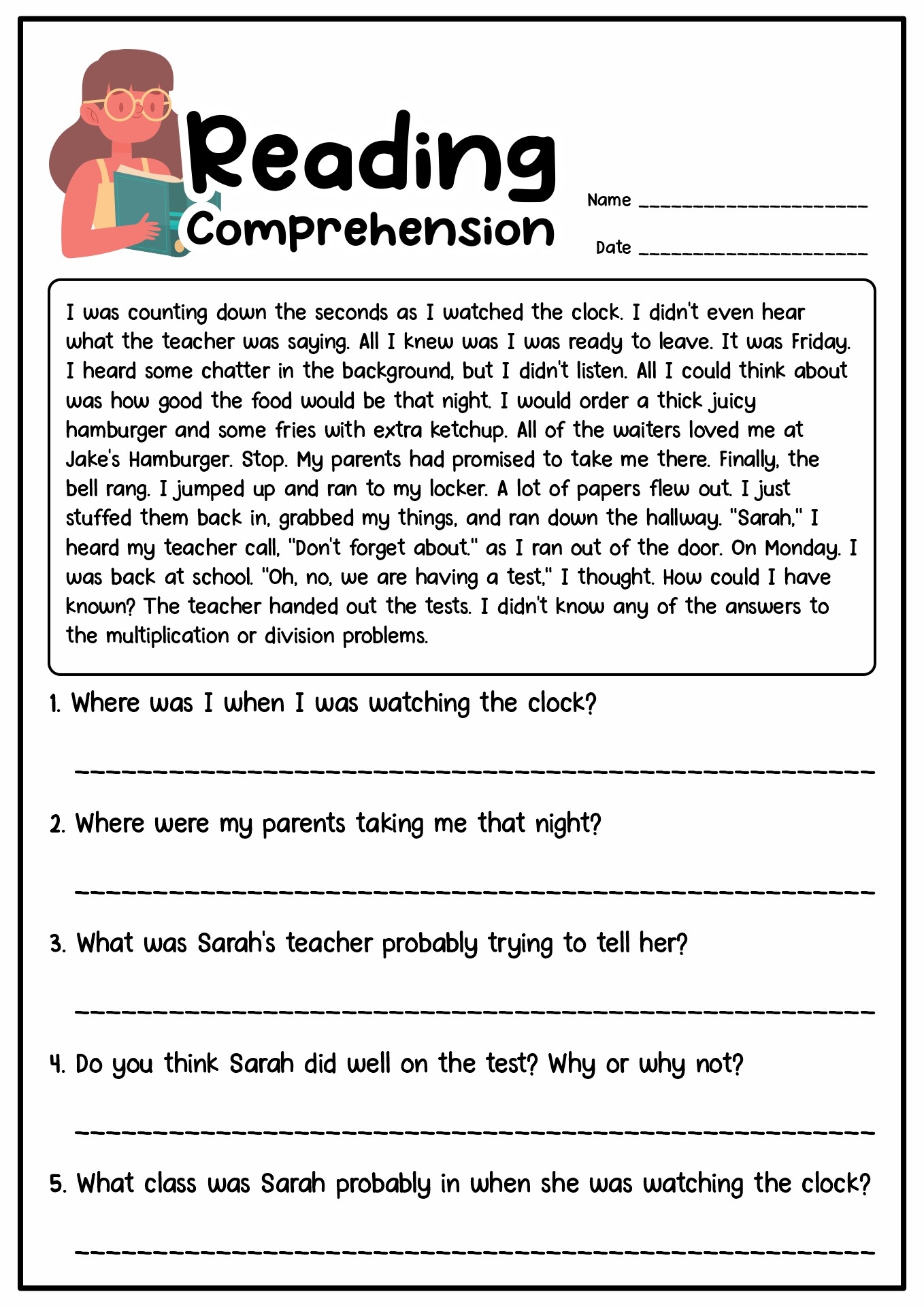 13 Short Story Reading Comprehension Worksheets Free PDF At Worksheeto 13 Short Story Reading Comprehension Worksheets Free PDF At Worksheeto