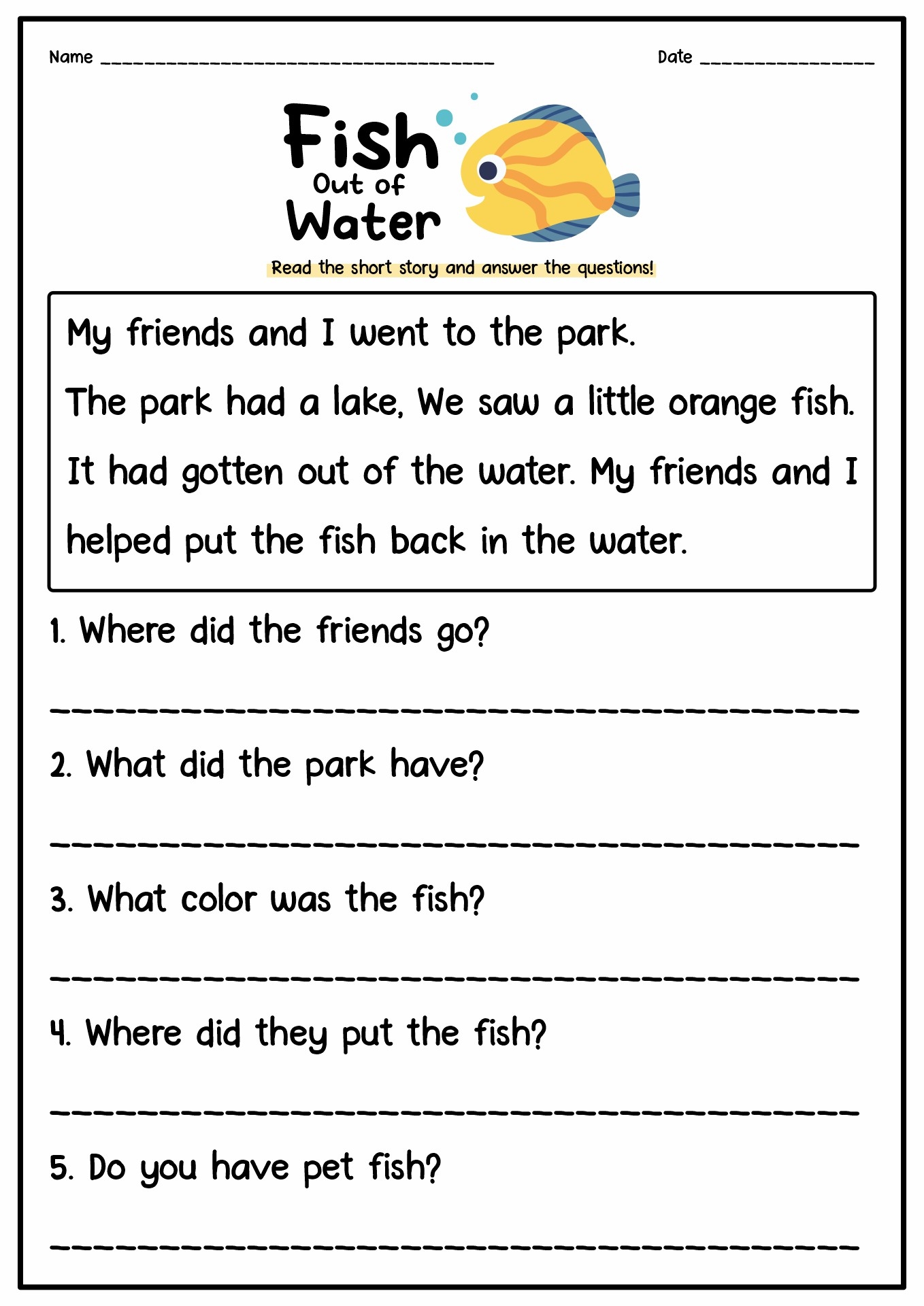 13 Short Story Reading Comprehension Worksheets Free PDF At Worksheeto