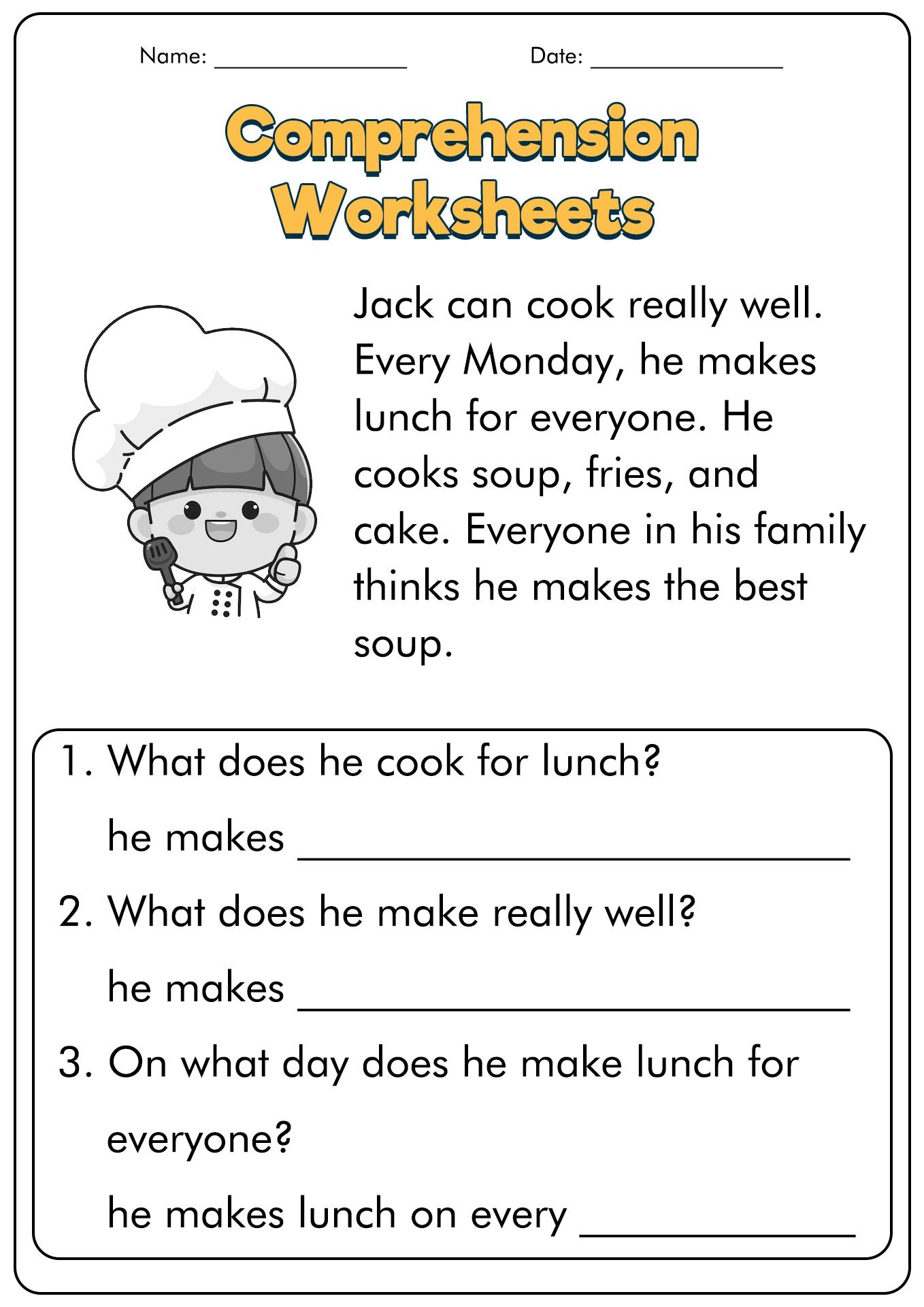 15 First Grade Reading Comprehension Worksheets 15 First Grade Reading Comprehension Worksheets