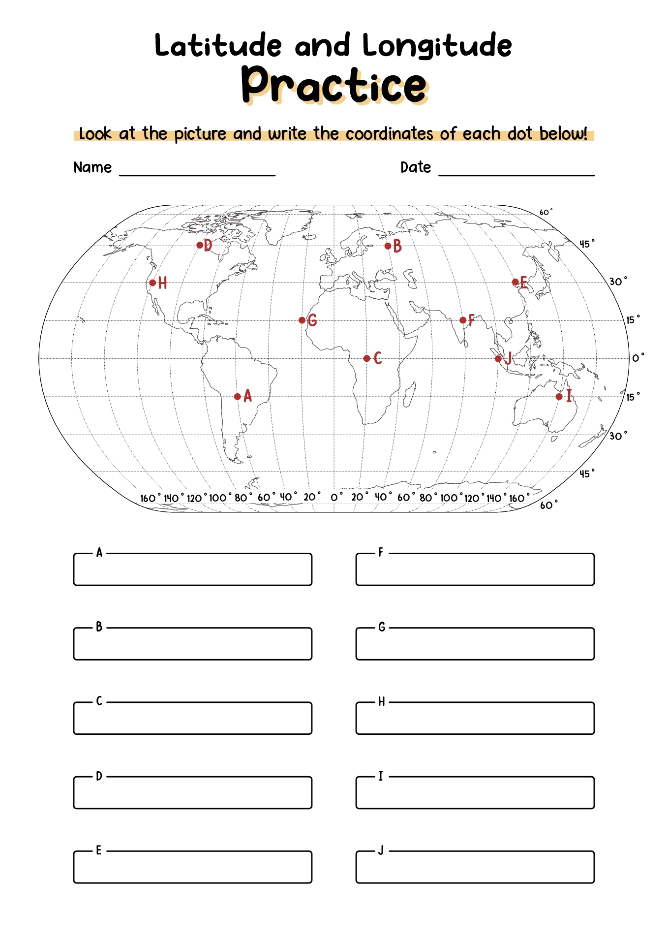 15 Latitude And Longitude Map Worksheet Free PDF At Worksheeto
