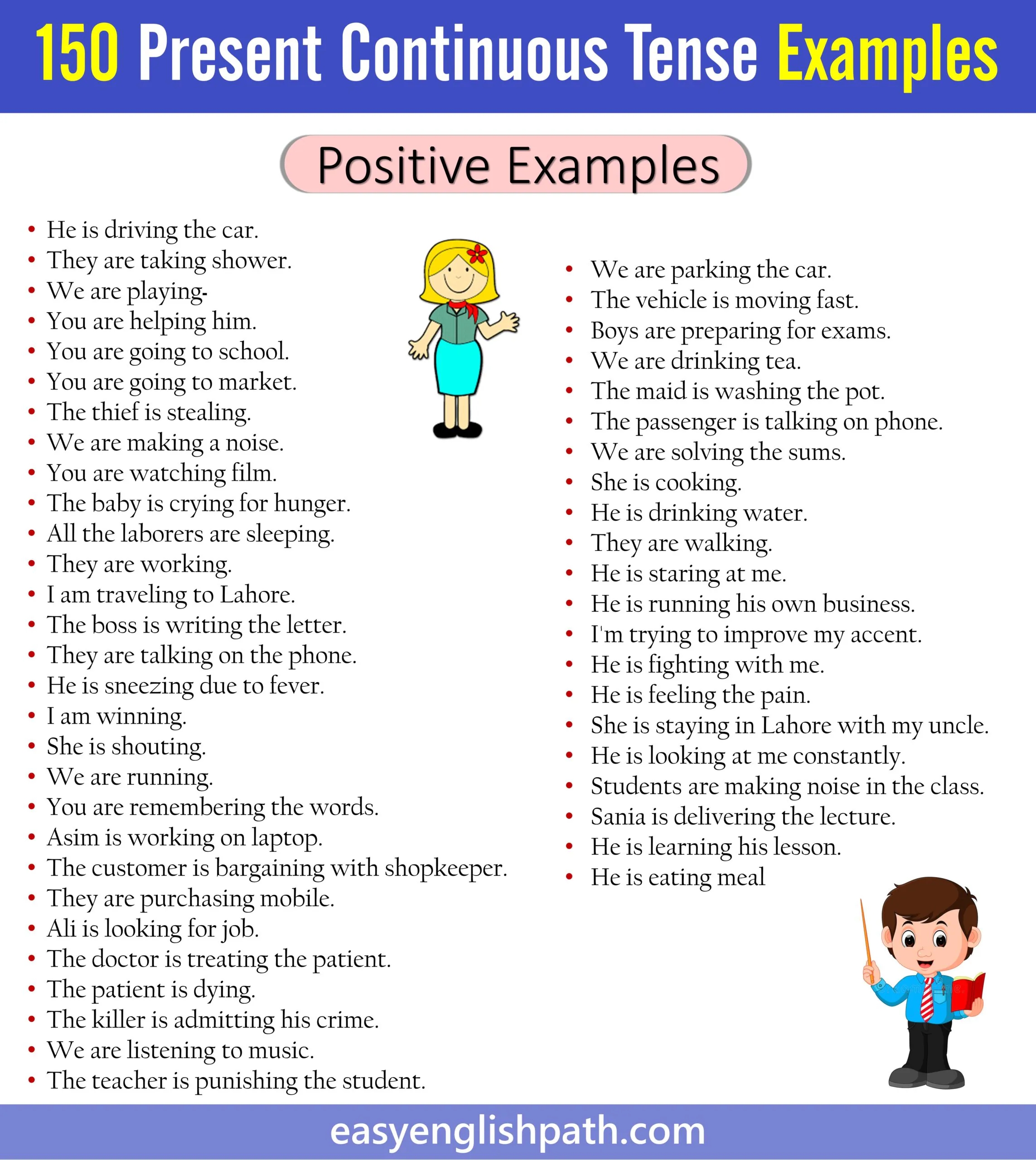 150 Present Continuous Tense Examples In English