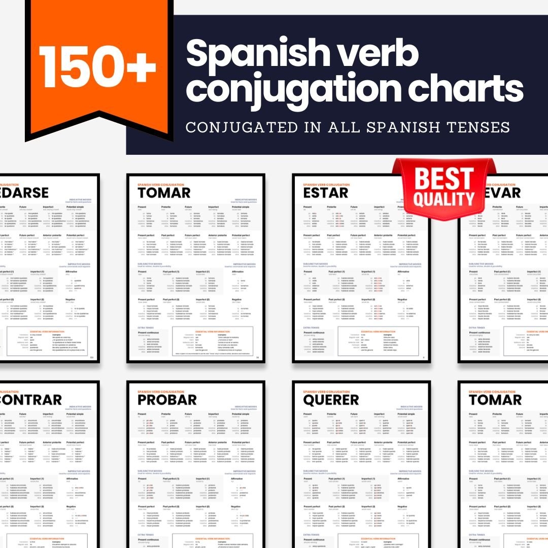 151 Spanish Verb Conjugations PDF Digital Download