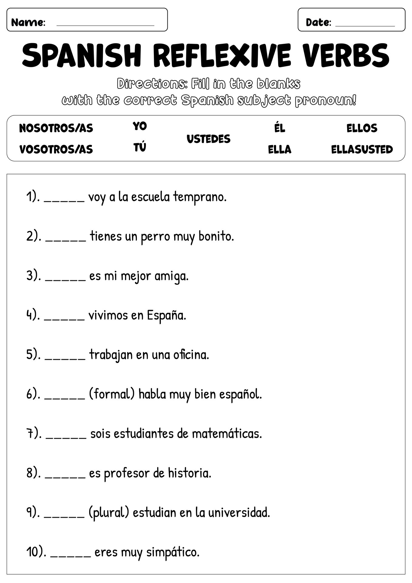 19 Reflexive Verbs In Spanish Worksheet Free PDF At Worksheeto