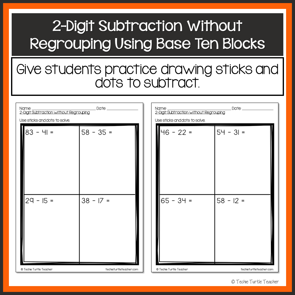 two digit subtraction without regrouping