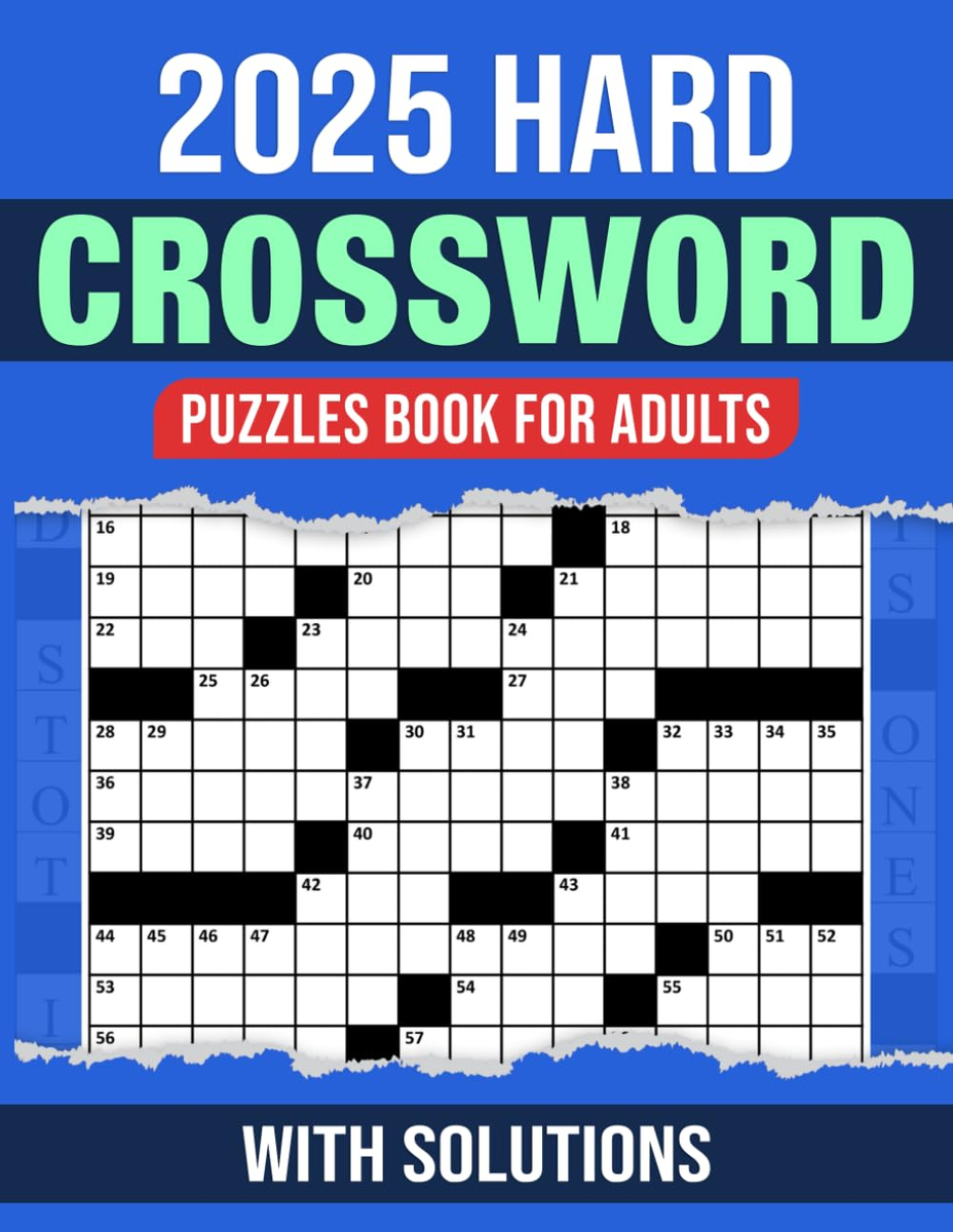 2025 Hard Crossword Puzzles Book For Adults With Solutions Challenge Your Mind EBay
