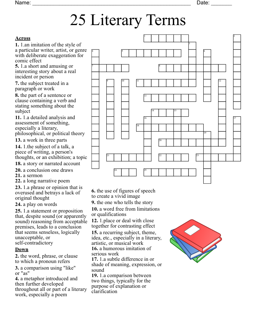 25 Literary Terms Crossword WordMint 25 Literary Terms Crossword WordMint