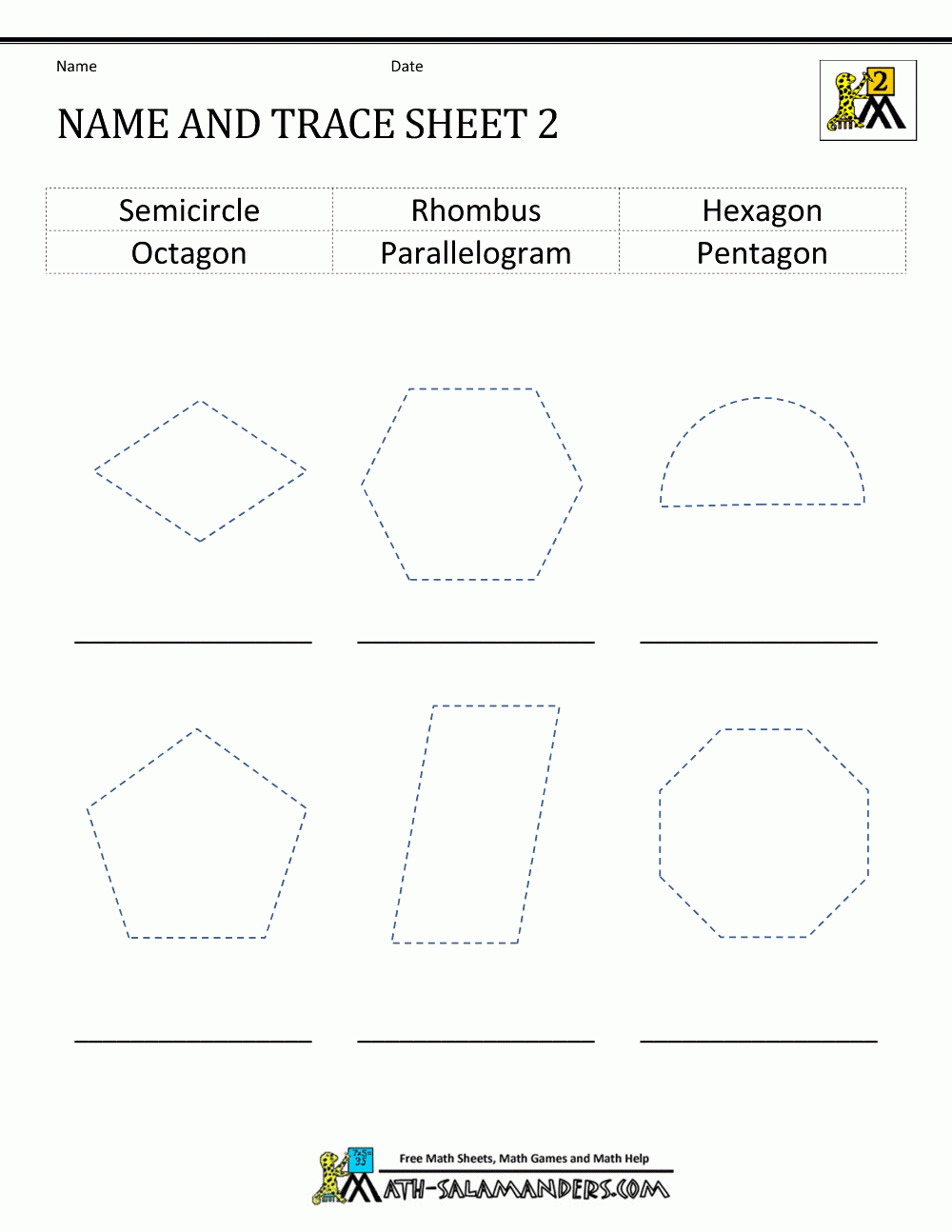2d Shapes Worksheets
