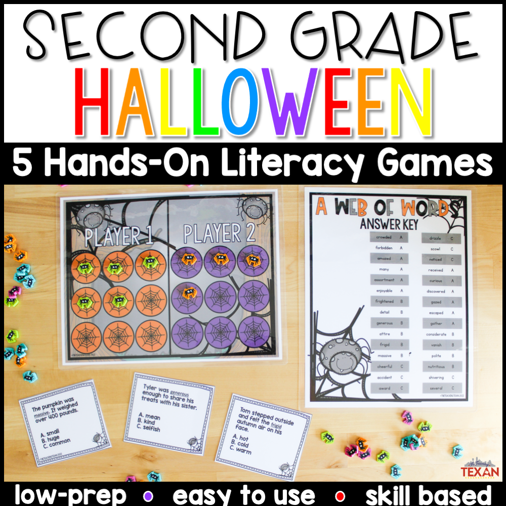 2nd Grade Reading Centers Literacy Center Games And Activities Halloween The Teaching Texan