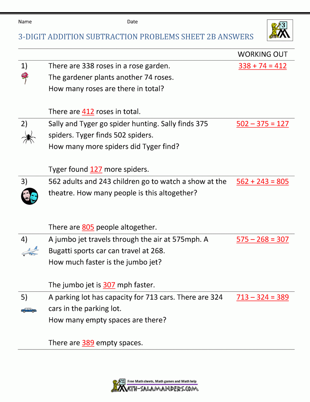 3rd Grade Addition And Subtraction Word Problems 3rd Grade Addition And Subtraction Word Problems