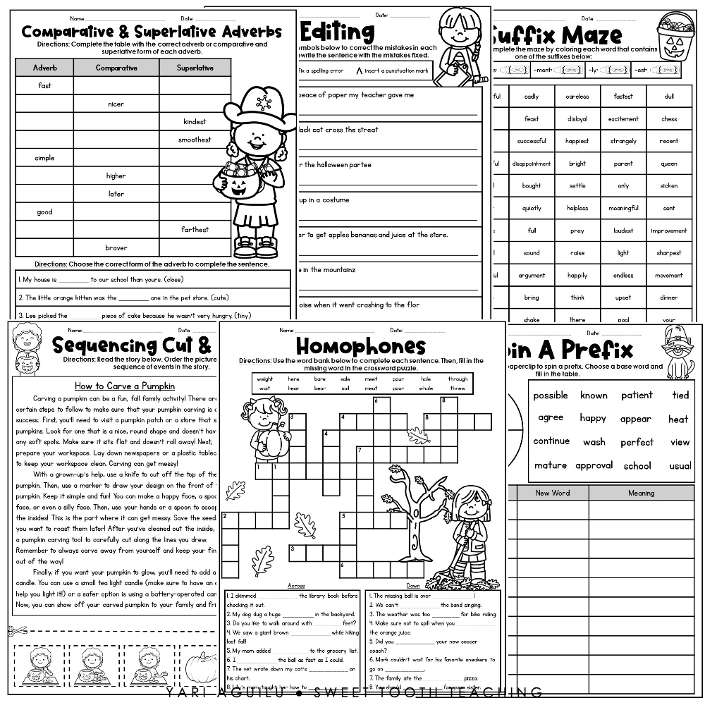 3rd Grade Math Reading Worksheets Homeschool Test Review