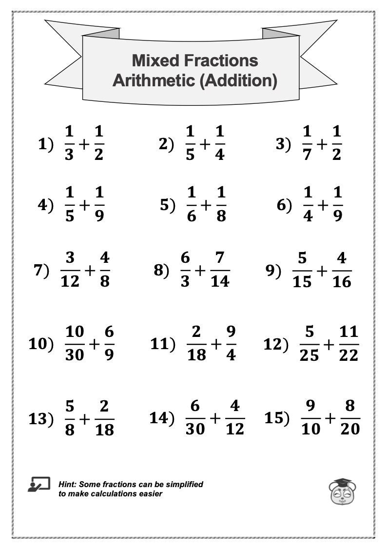 add subtract multiply divide fractions worksheet