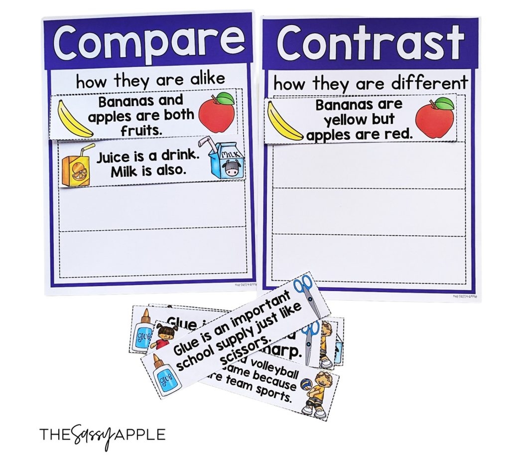 4 Steps To Successfully Teach Compare And Contrast The Sassy Apple