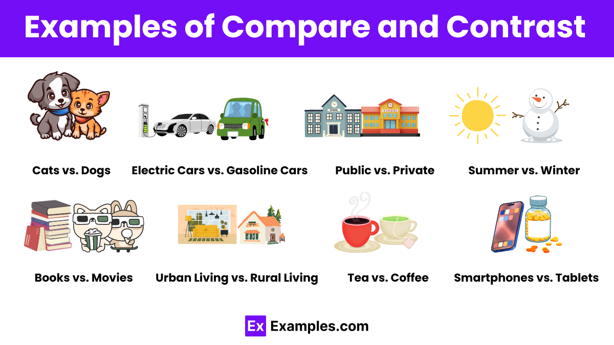 40 Compare And Contrast Examples
