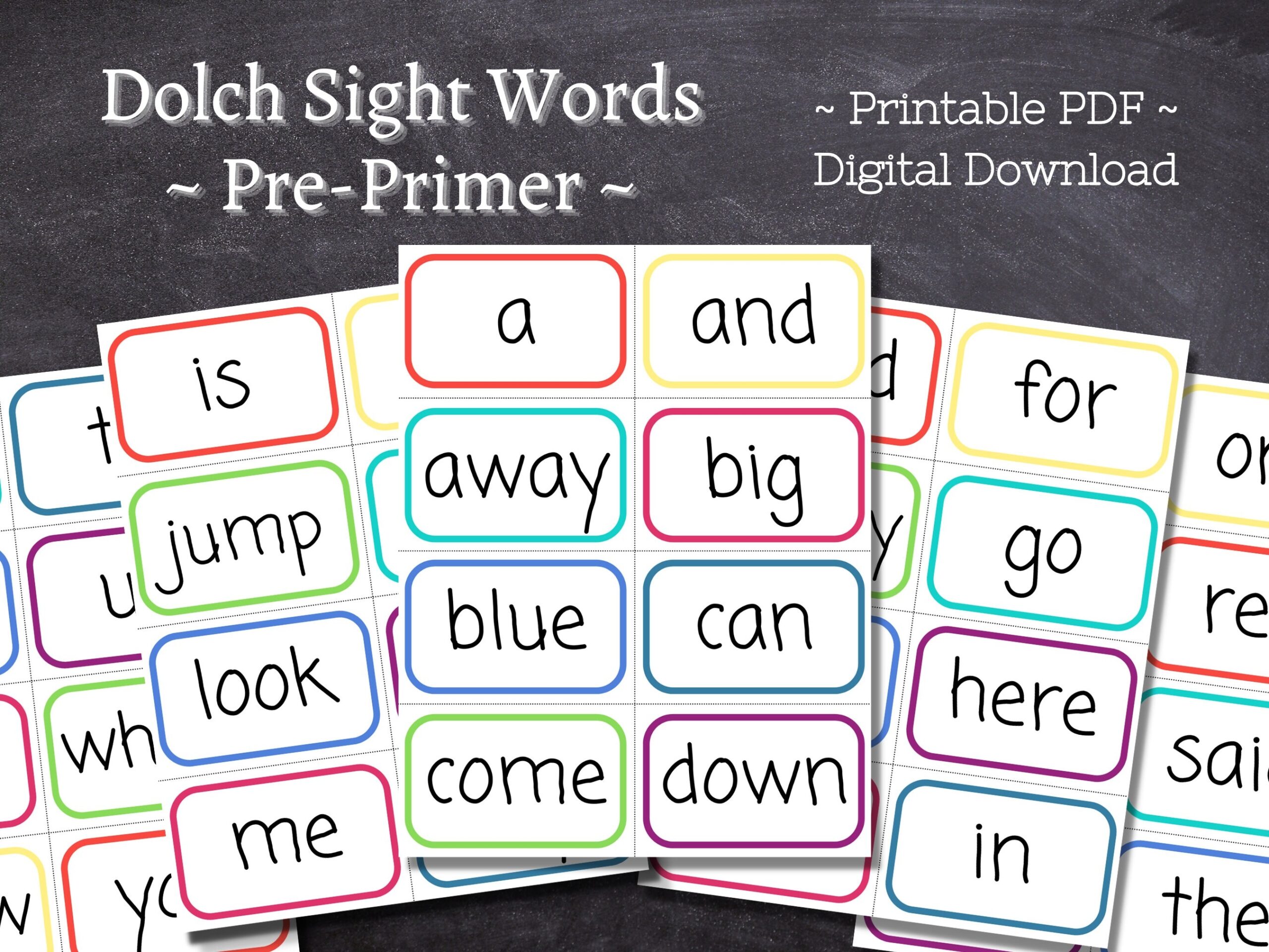 dolch sight words pre k