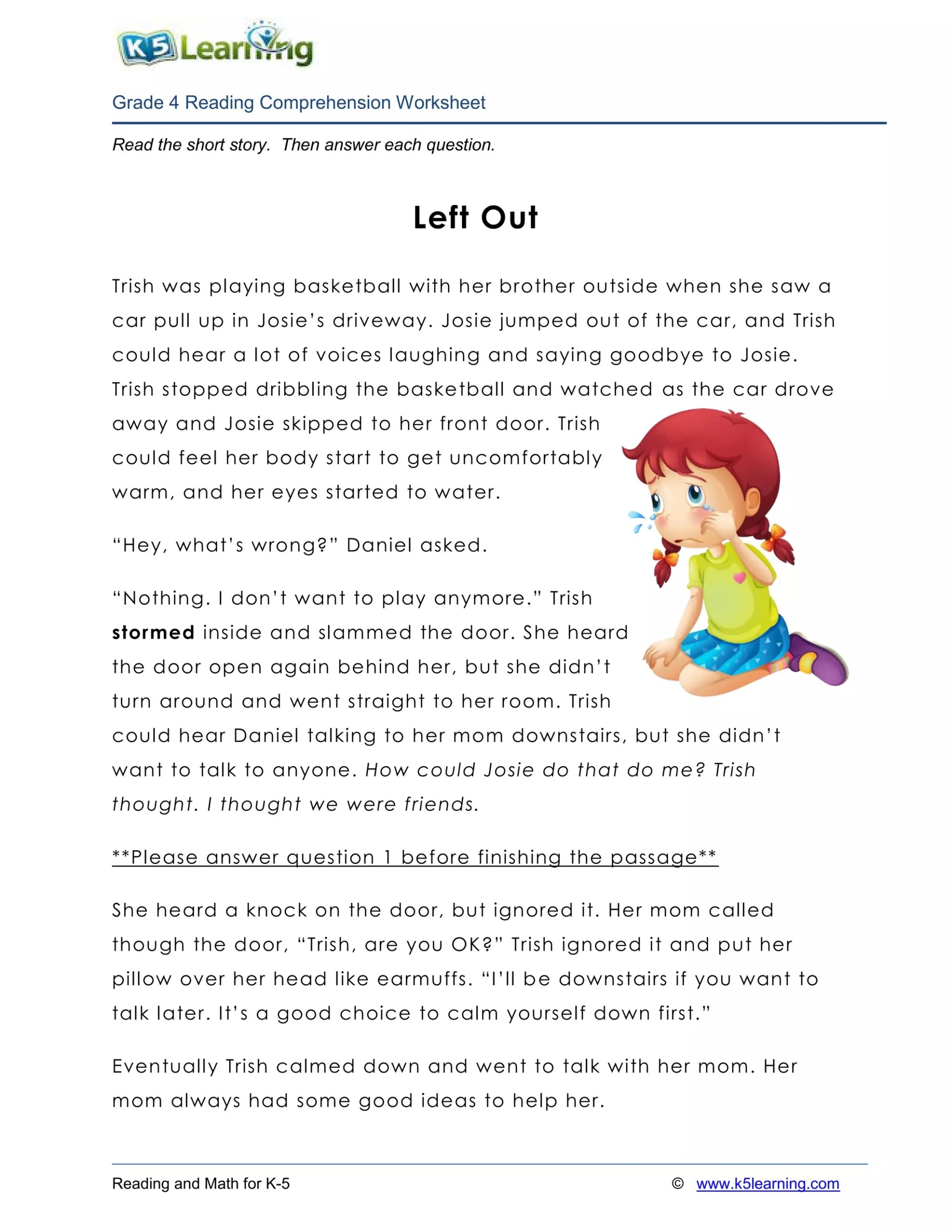 4th grade 4 left out pdf