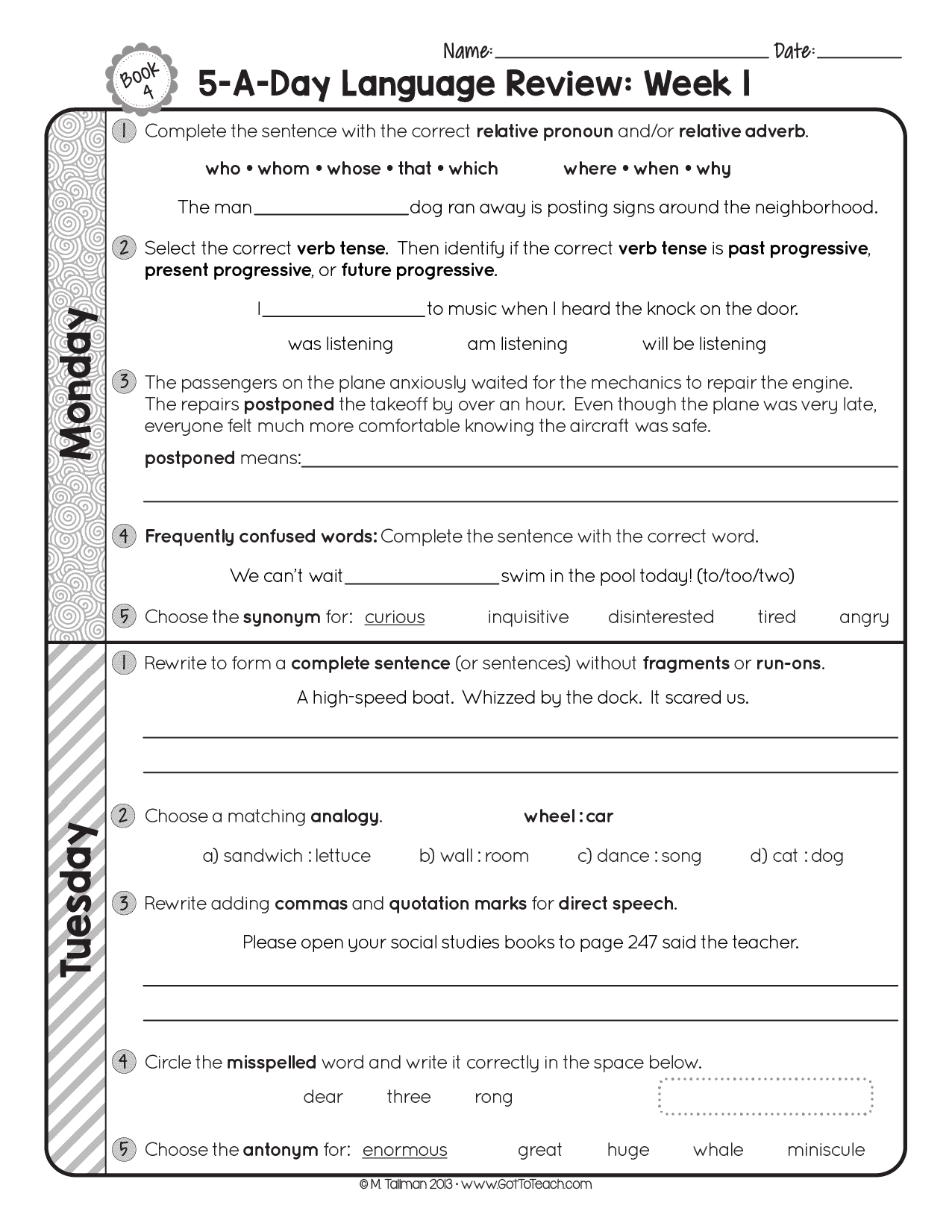 4th Grade English Worksheets Edform Worksheets Library