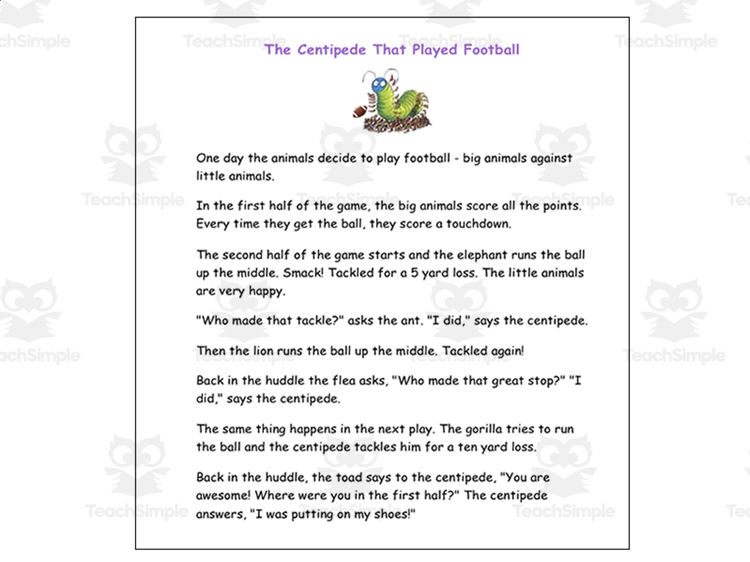 4th Grade Reading Comprehension Passages Funny Stories By Teach Simple
