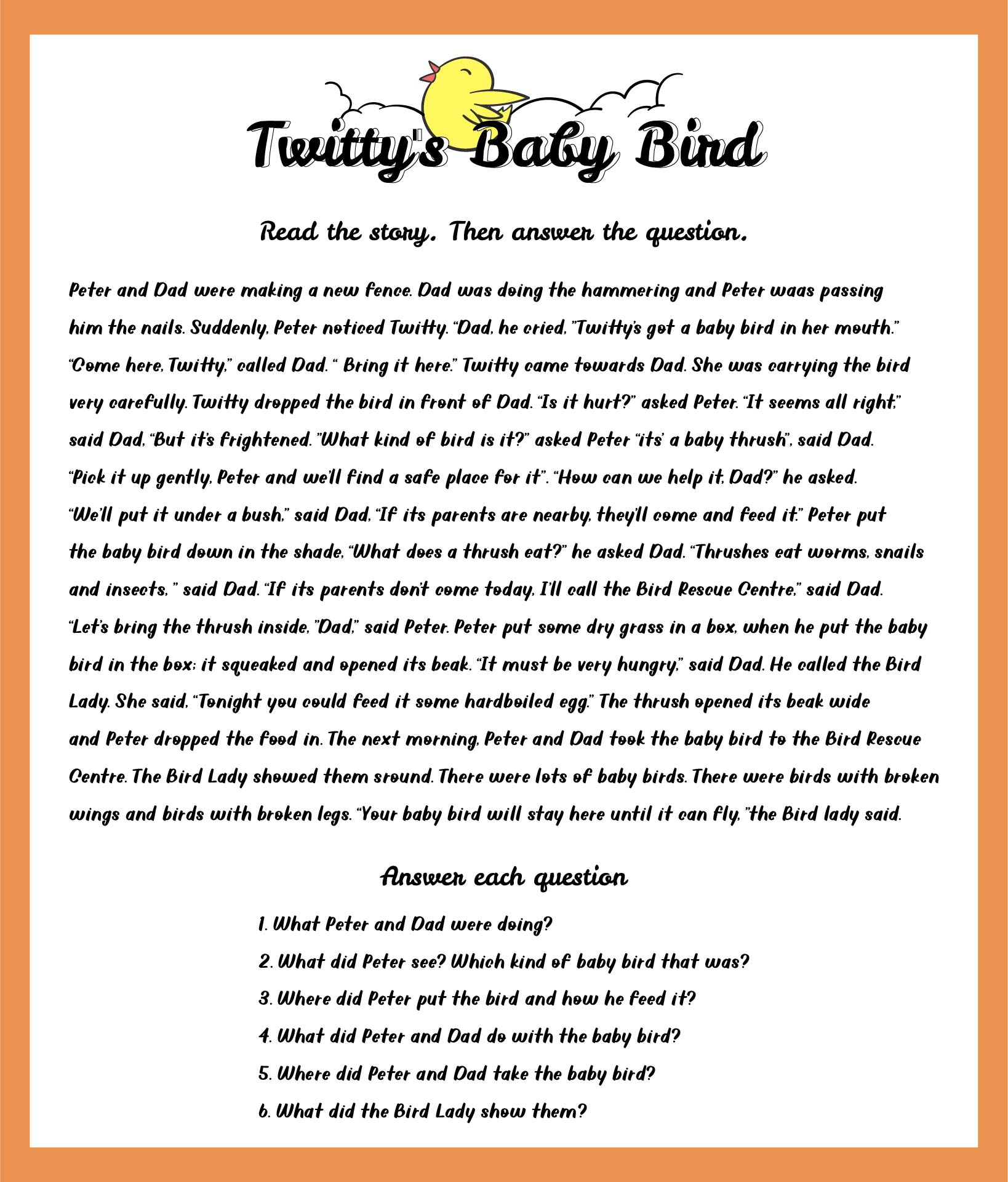 4th grade reading passage