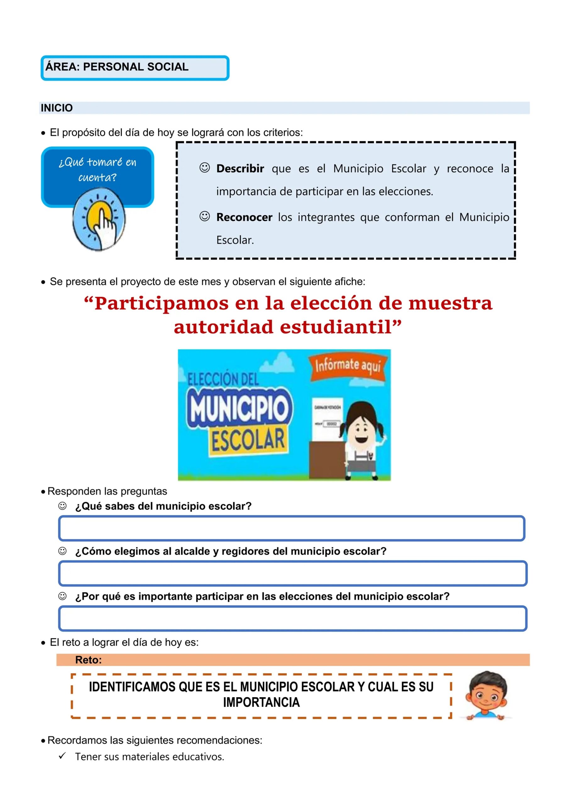 ficha de trabajo sobre el municipio escolar