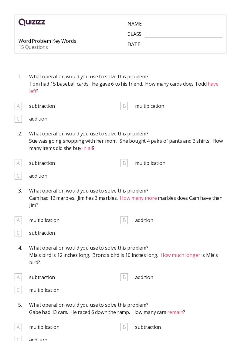 mixed operations word problems