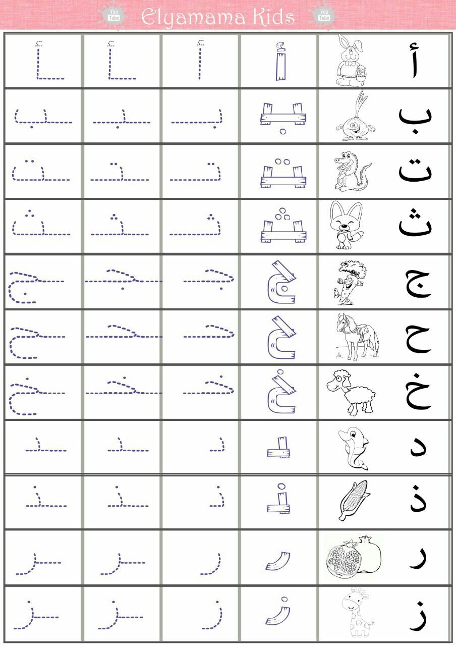 arabic alphabet practice worksheets
