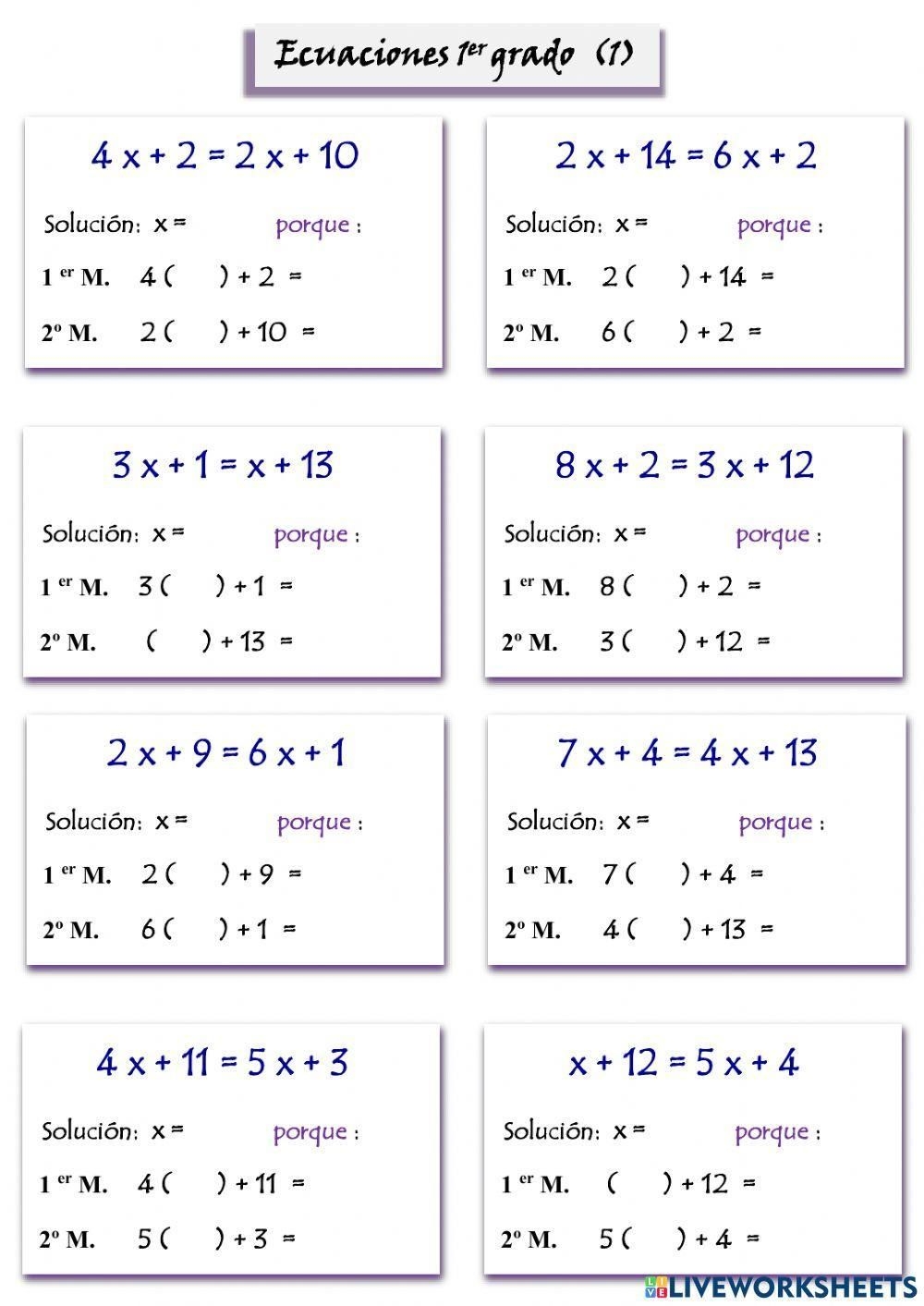8 Ideas De Ecuaciones Primer Grado Para Guardar Hoy Ecuaciones Matematicas Primero De Secundaria Lecciones De Matem ticas Y M s
