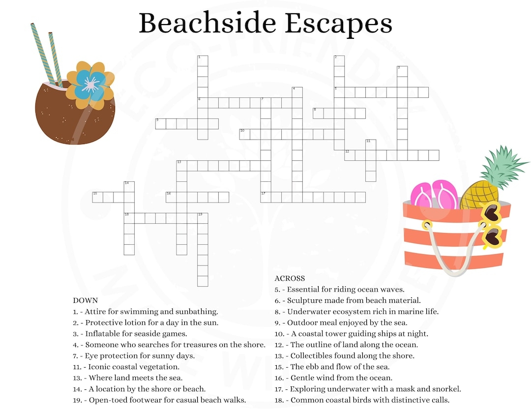 8 Sea Lovers Crossword Puzzles PDF Instant Download Etsy