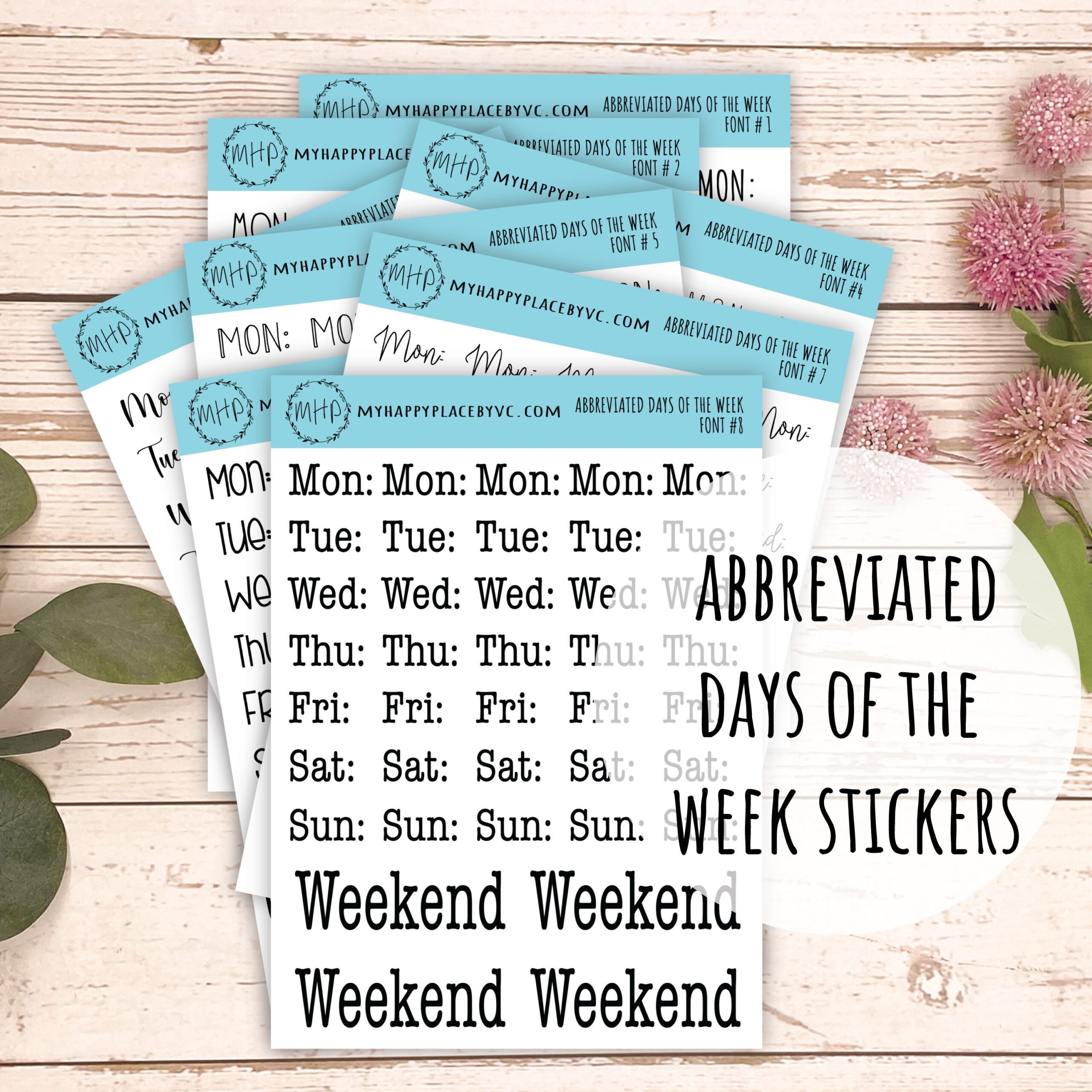 days of the week abbreviated