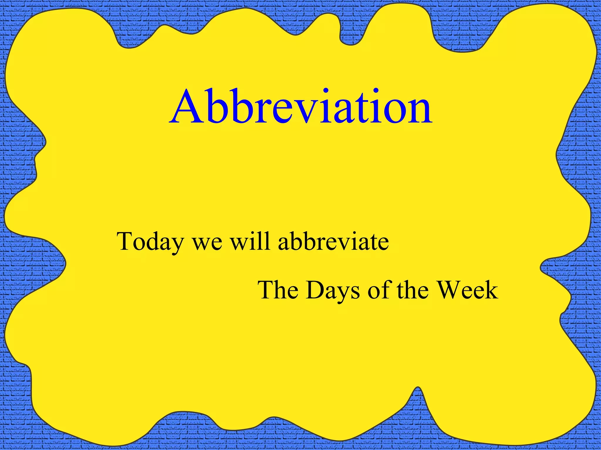 abbreviate days of the week