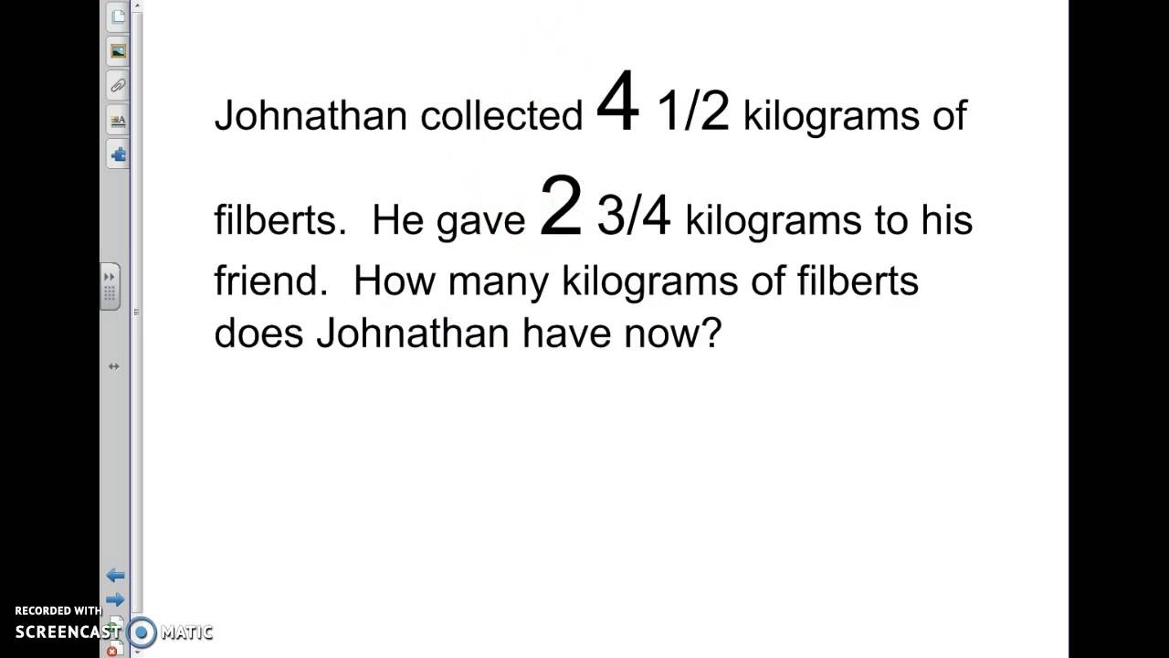 Adding And Subtracting Mixed Numbers Word Problems 5 NF A 2 YouTube