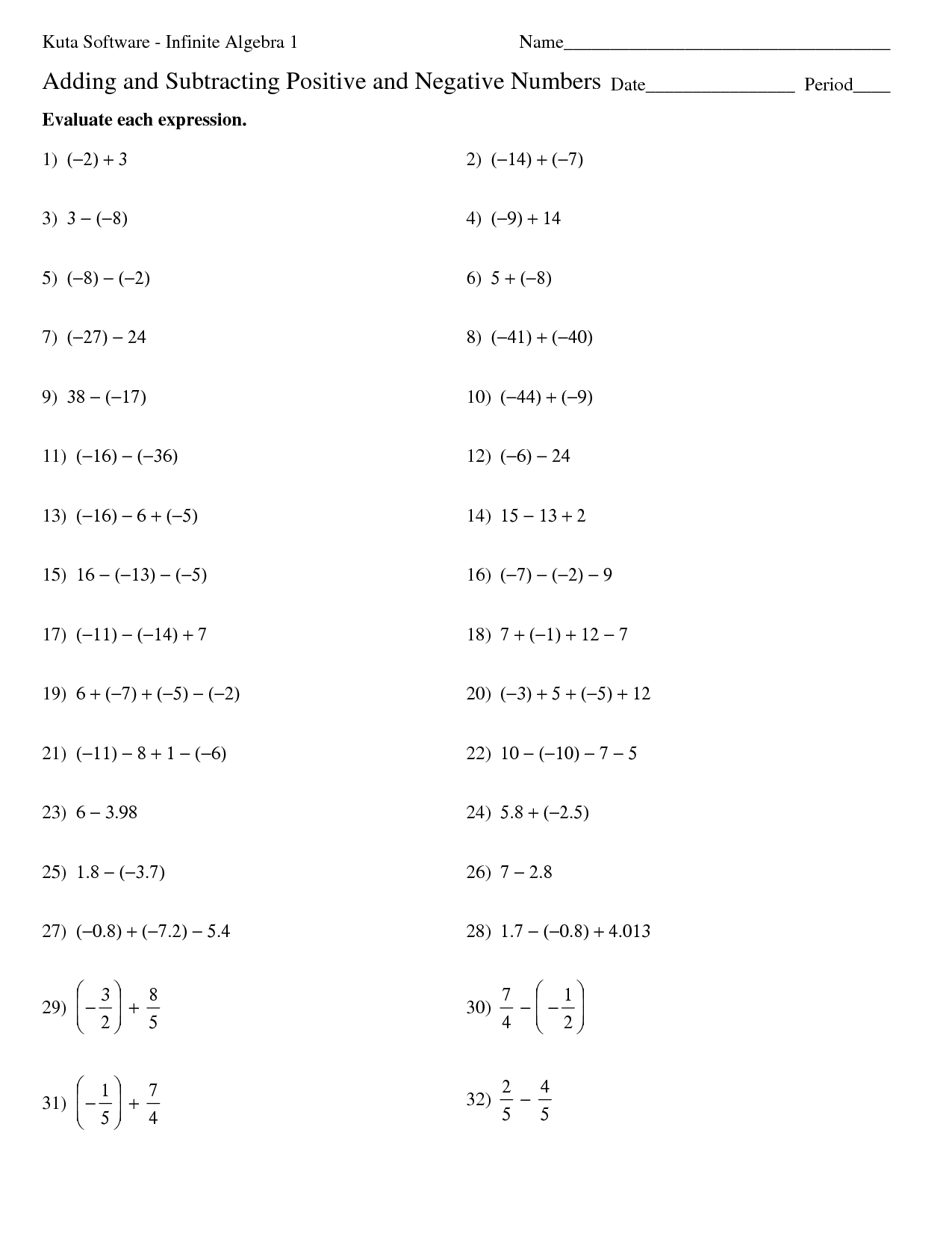 Adding Positive And Negative Integers Worksheets Kindergarten Worksheets Library Adding Positive And Negative Integers Worksheets Kindergarten Worksheets Library