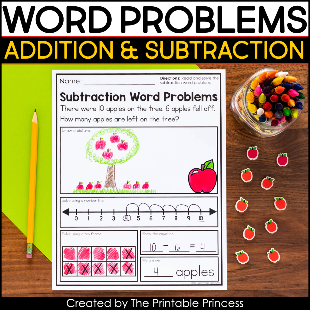 Addition And Subtraction Word Problems The Printable Princess