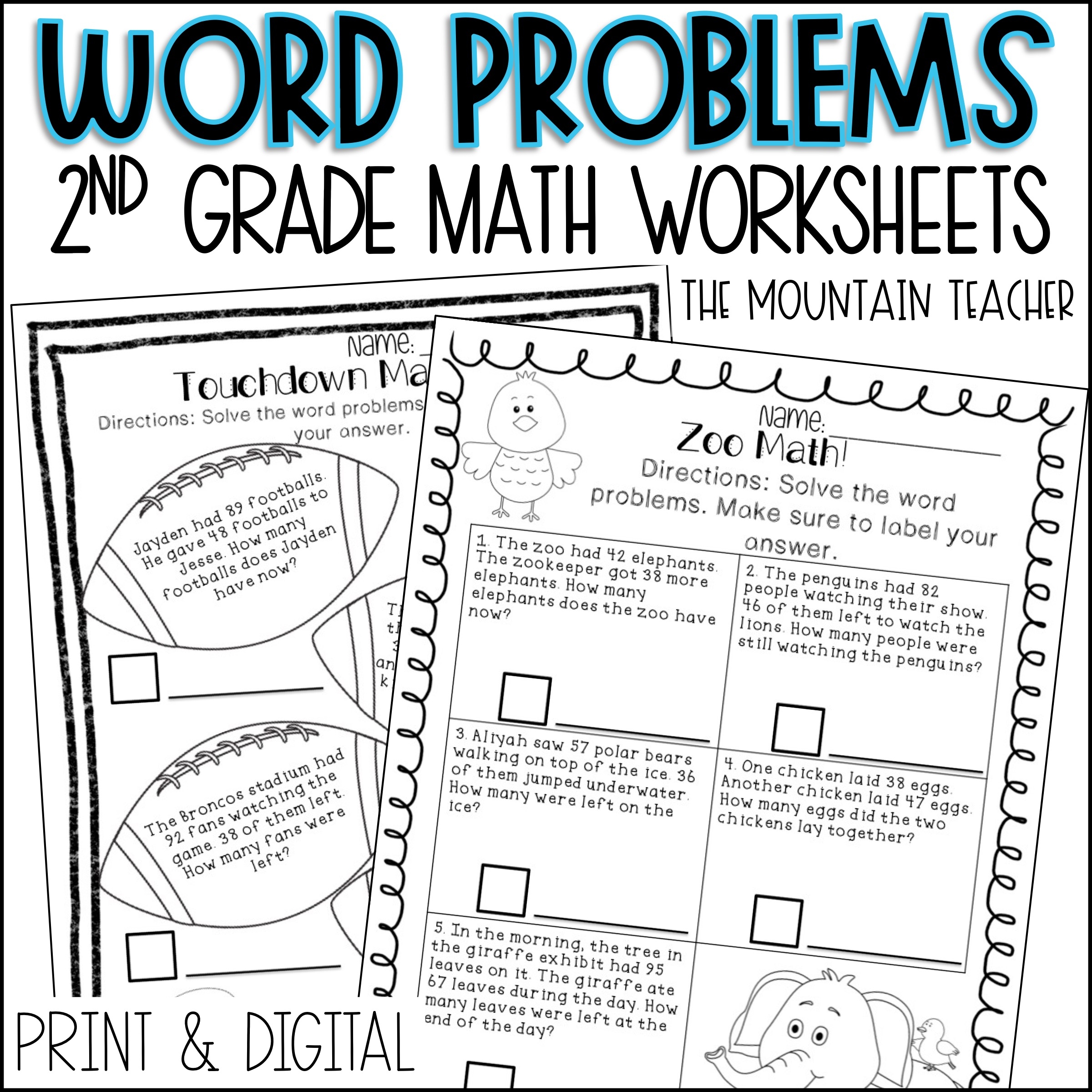 Addition And Subtraction Word Problems Worksheets Printable And Google Slides Classful