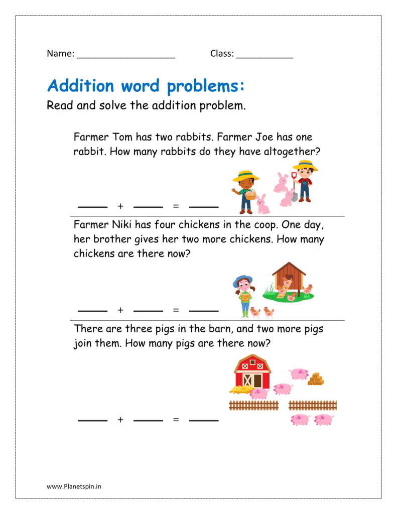 addition word problems 1st grade
