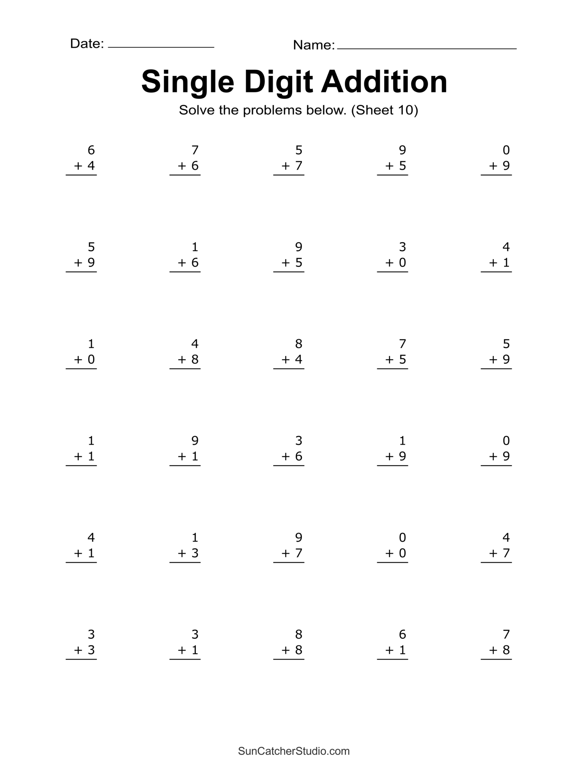 Addition Worksheets Free Printable Easy Math Problems Free Printables Lettering SVG Files Tools Apps