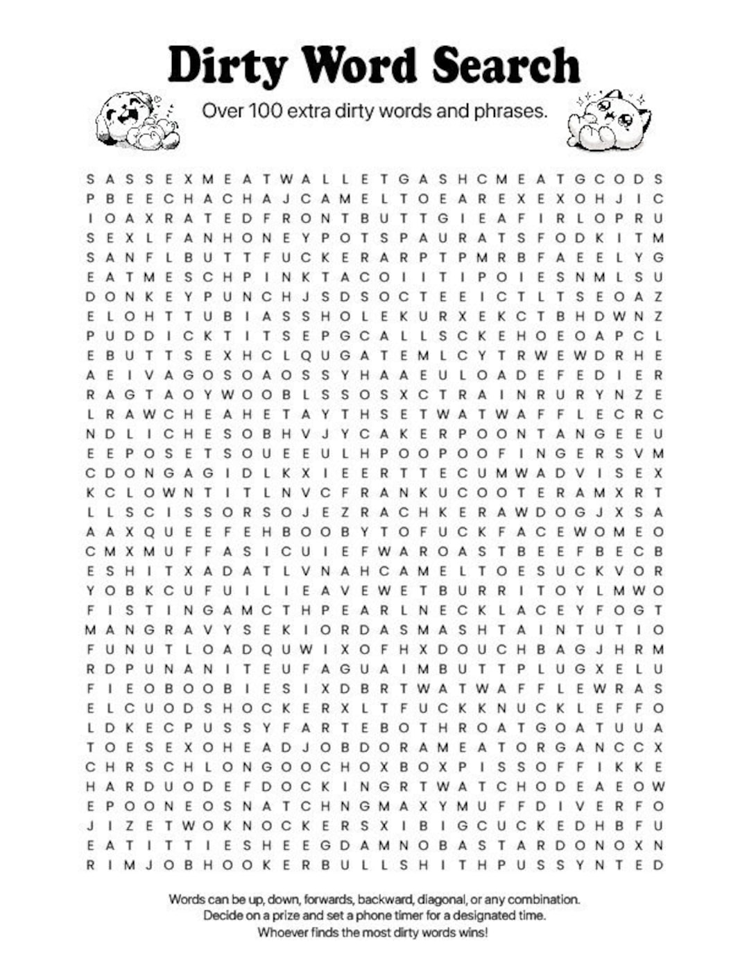 Adult Word Search Puzzle Over 100 Naughty Words Instant PDF JPG Download Fun And Hilarious Party Game Etsy Adult Word Search Puzzle Over 100 Naughty Words Instant PDF JPG Download Fun And Hilarious Party Game Etsy