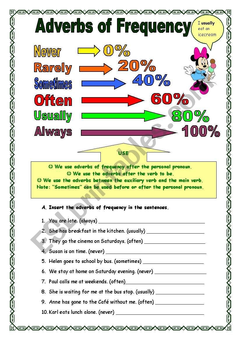 Adverbs Of Frequency 23 02 09 ESL Worksheet By Manuelanunes3