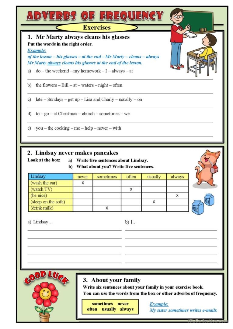 Adverbs Of Frequency English ESL Worksheets Pdf Doc