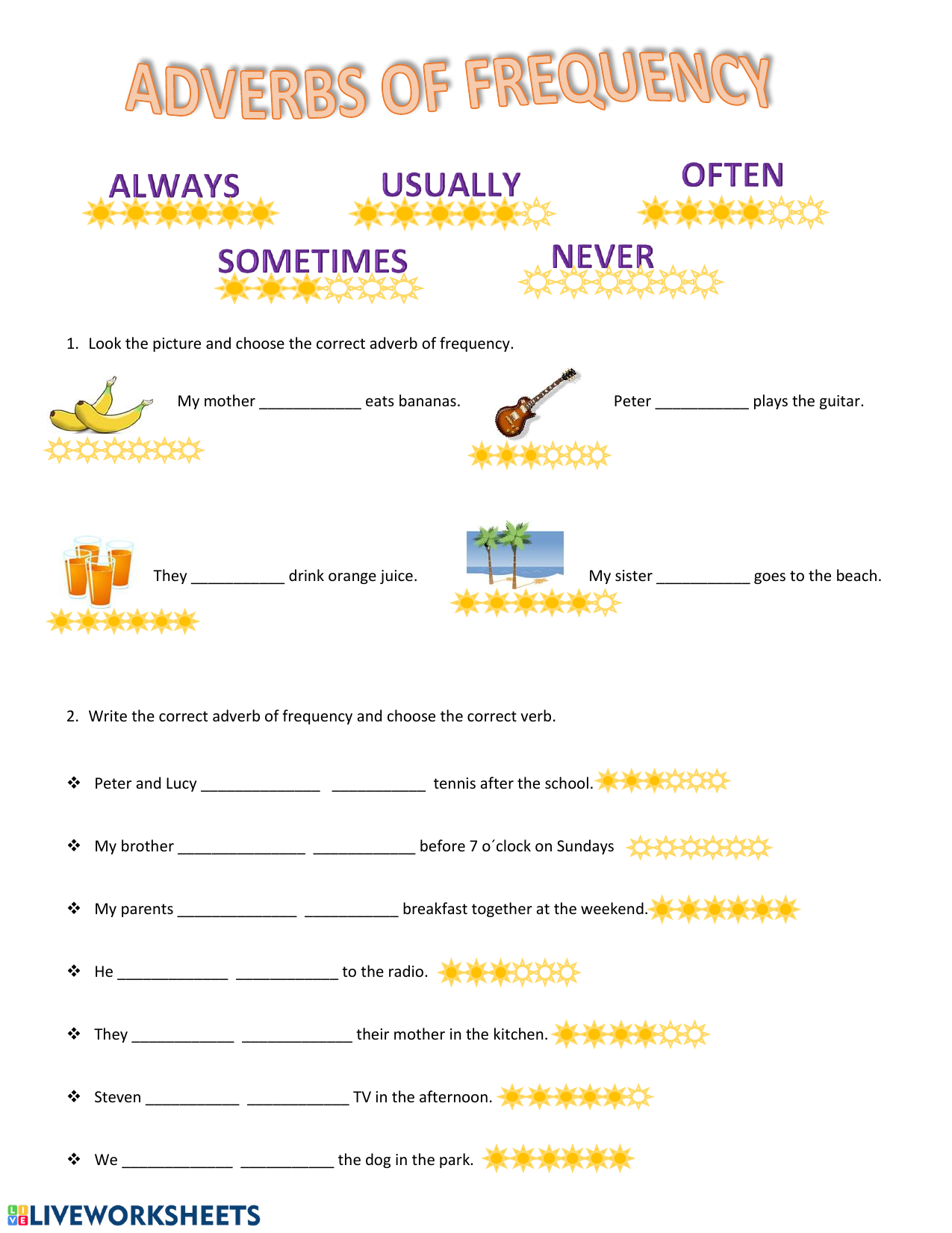 Adverbs Of Frequency English Worksheet