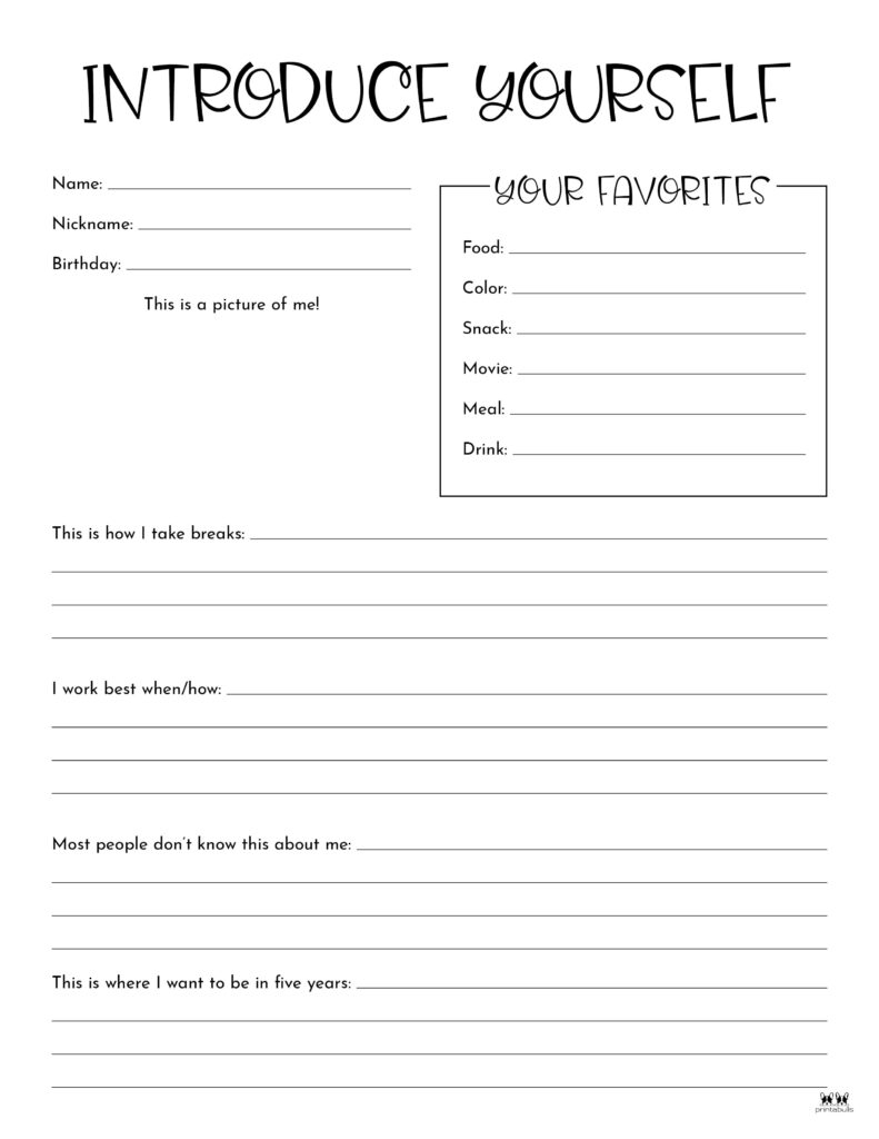 All About Me Printable Worksheets 50 FREE Printables Printabulls All About Me Printable Worksheets 50 FREE Printables Printabulls
