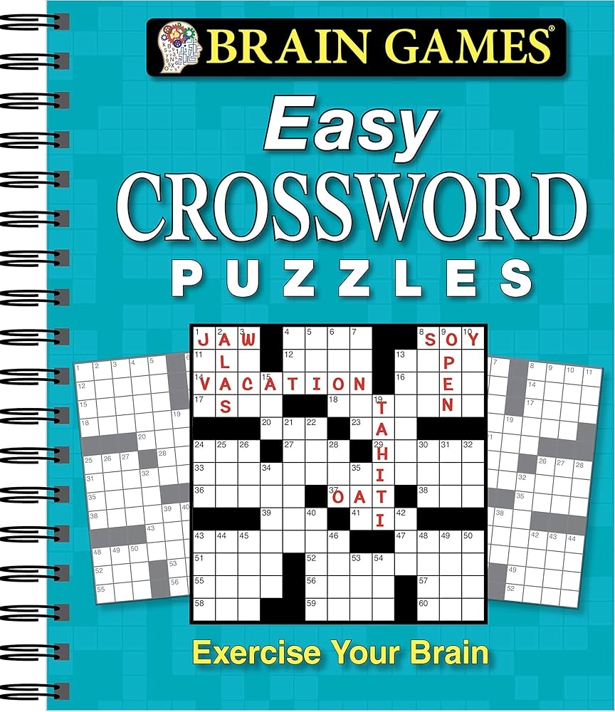 Amazon Brain Games Easy Crossword Puzzles 9781450852265 Publications International Ltd Brain Games Books
