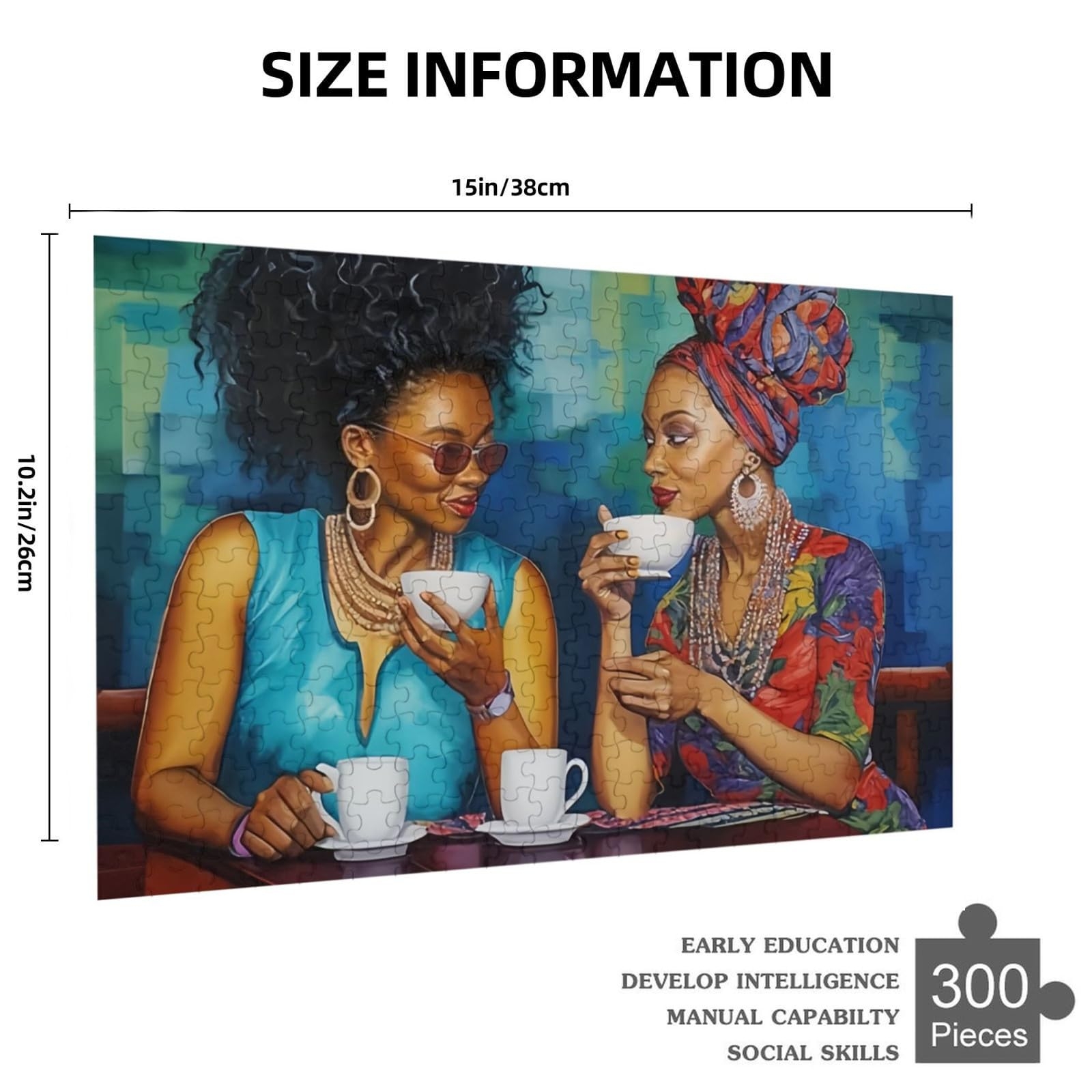 Amazon Puzzles For Adults And Family 300 Pieces Jigsaw Puzzles African American Lady Woman Coffee Formation Wooden Modern Home Decor Wall Art Unique Gift 14 9 X 10 2 Toys Games