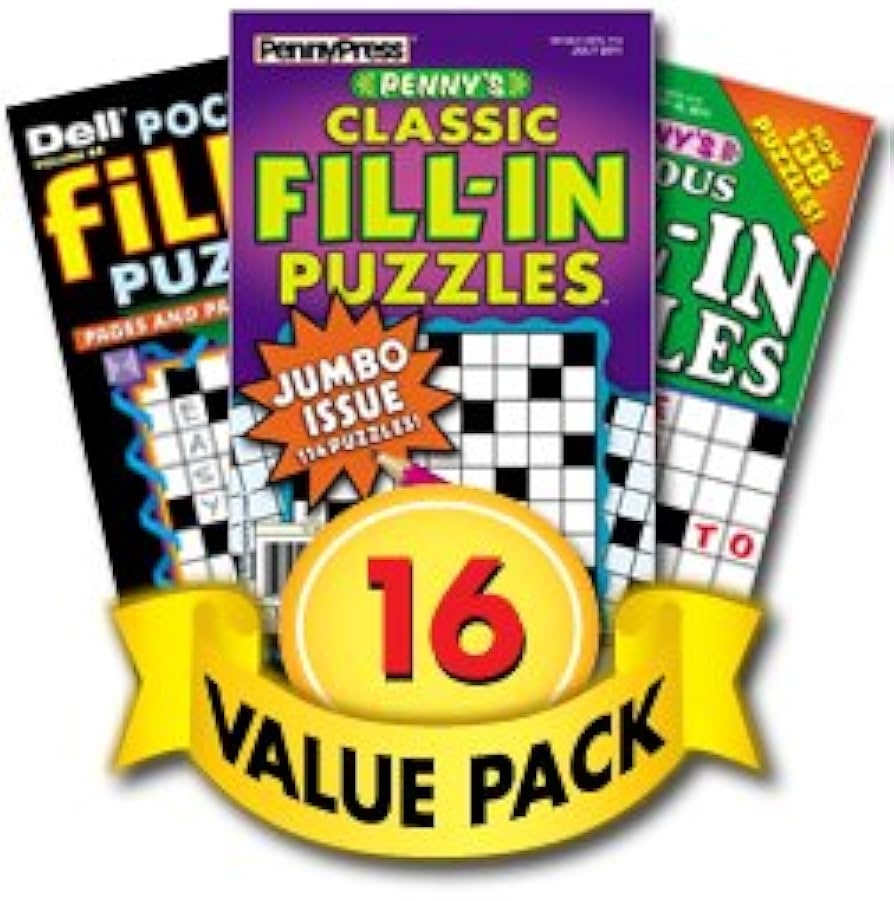 Amazon Word Fill in Puzzle Books For Teens Adults Seniors 16 Pack Paperback Penny Press Dell Magazines Everything Else